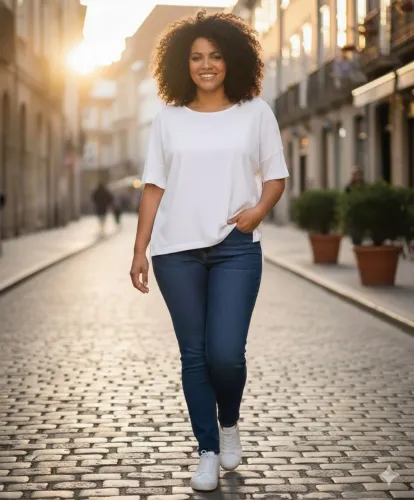 Camisa feminina Branca Tam 46, medidas dela na primeira foto 
