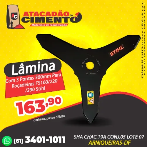 Lâmina Com 3 Pontas 300mm Para Roçadeiras FS160/220/290 Stihl