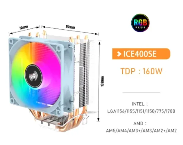 Air cooler Ice400SE RGB para processadores AMD e Intel