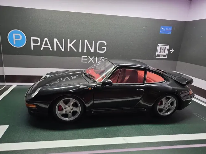 Miniatura 1:18 porsche 911 turbo raro int vermelho