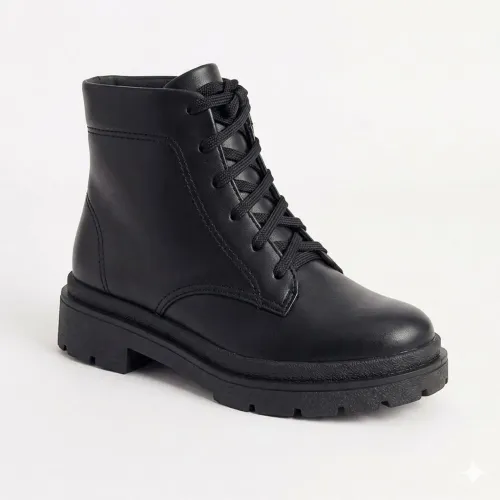 Bota/Coturno Feminina Baixa - Preto 