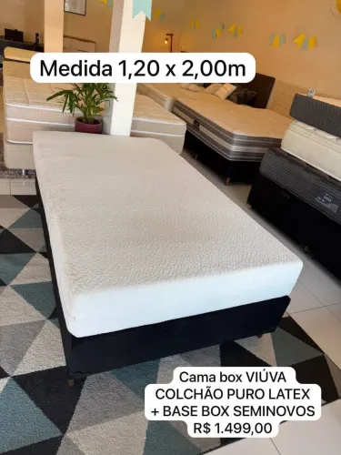 Cama de viúva Box Colchão Puro Látex - ENTREGAMOS 