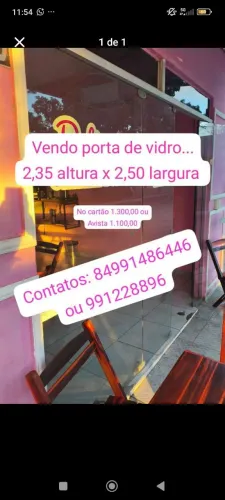 Vendo porta de vidro já desmontada