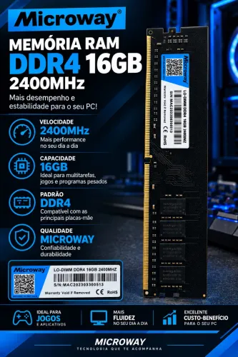 Memória RAM Macroway 16GB 2400MHZ