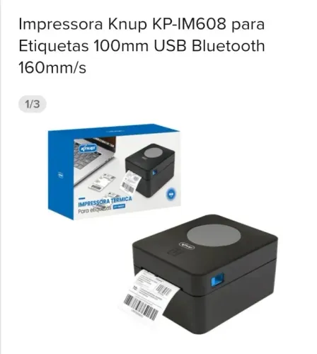 Impressora Knup KP-IM608 para Etiquetas 100mm USB Bluetooth 160mm/s