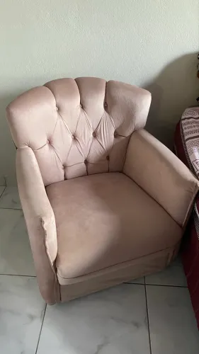 Poltrona veludo rose