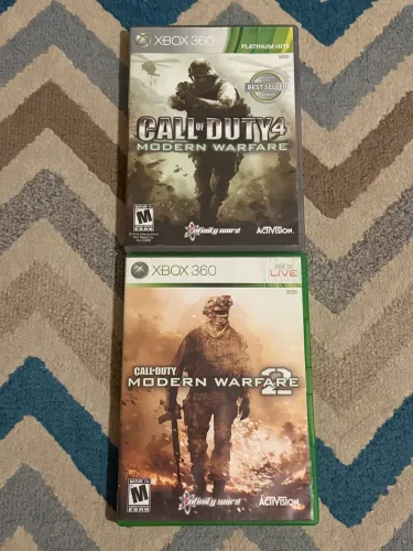 Kit Call of Duty Xbox 360 Original - COD 4 + Modern Warfare 2