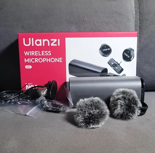 Microfone Sem Fio Ulanzi A21 Original | Duplo | Cancelamento de Ruído | Celular,