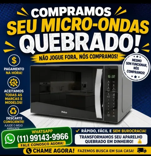 Compramos seu microondas quebrado