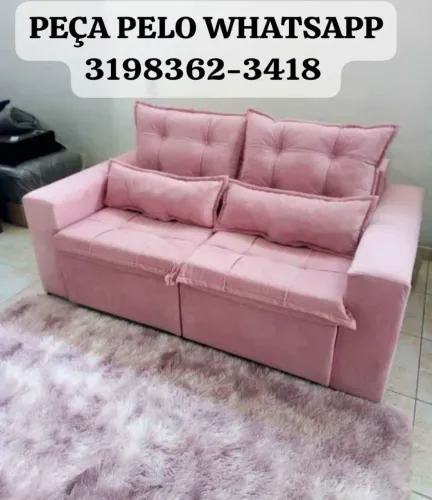 SOFÁ RETRÁTIL E RECLINÁVEL PINK