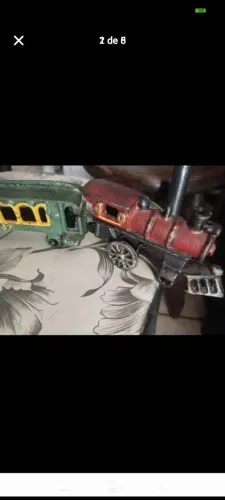 Trenzinho antigo Maria fumaça todo ferro fundido.