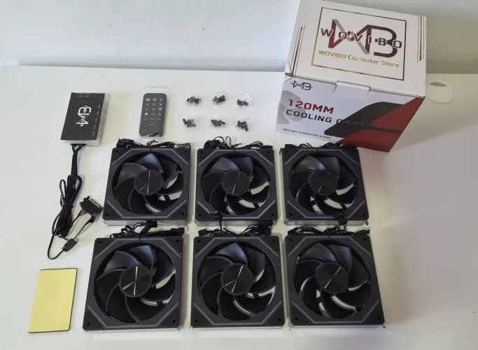 Kit 6 Fans argb + controladora com controle remoto