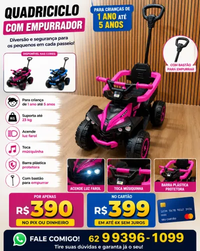  Motoquinha baby style com musquinha até 23kg  