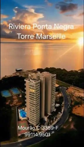OPORTUNIDADE na Torre Marseille do  Riviera P.onta Negra. Apartamento 332m2, 4 Suítes. 3,2