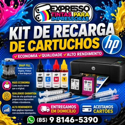 Recarga De Cartuchos HP 667 664 662 Fale Conosco. Aceitamos Cartões.