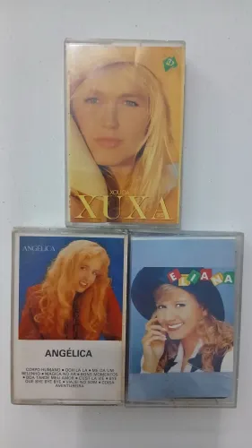 3 fitas k7 xuxa, angélica e Eliana usadas