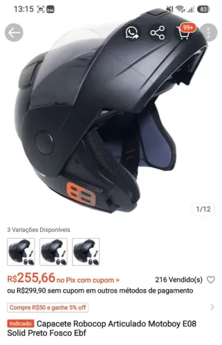Capacete robocop articulado