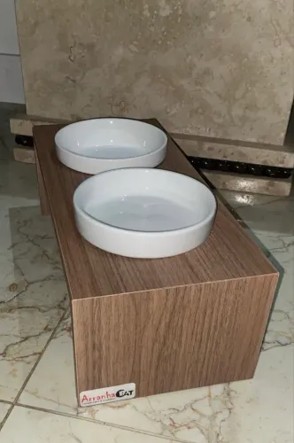Comedouro duplo porcelana