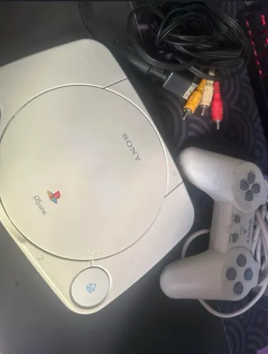 ps1 slim ps1 baby com controle e cabo de video