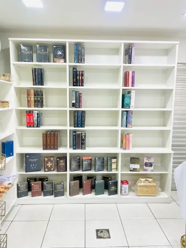 Estante livros 6 prateleiras moderno branco