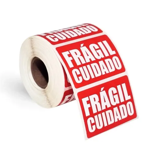 Etiqueta cuidado frágil