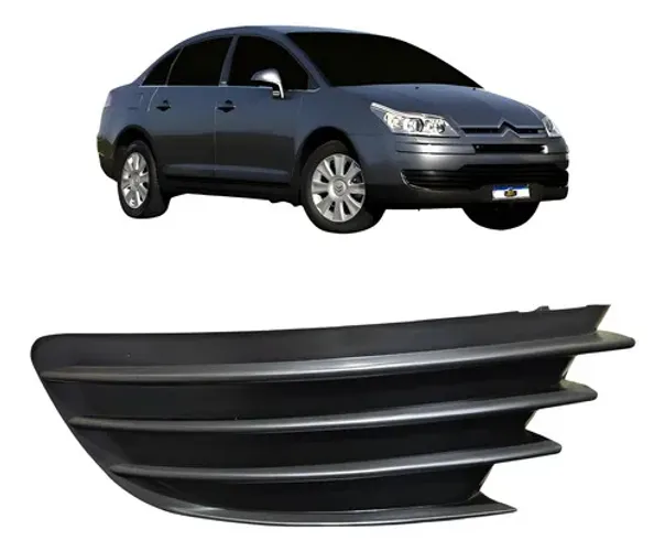 Grade Farol Milha Direito Citroën C4 Pallas 2008 A 2013 Preto Direito