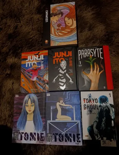 COLEÇÃO JUNJI ITO + TOKYO GHOUL + PARASYTE | MANGÁS DE TERROR + CAMISETA DE BRINDE