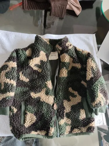 Jaqueta Teddy Infantil Camuflada Baby Club Tam. 2 - Peluciada e Quentinha