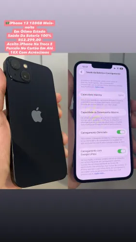 iPhone 13 128GB Meia-noite ( Saúde Da Bateria 100% ) Usado
