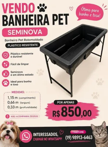 Banheira pet shop grande