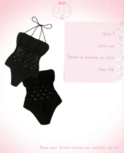Body de crochê preto P