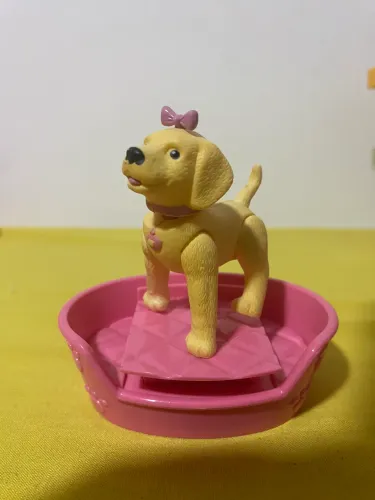 Cachorrinha Golden Retriever de Lacinho com Caminha Rosa Interativa Original Mattel.