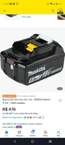 Batería parafusadeira Makita