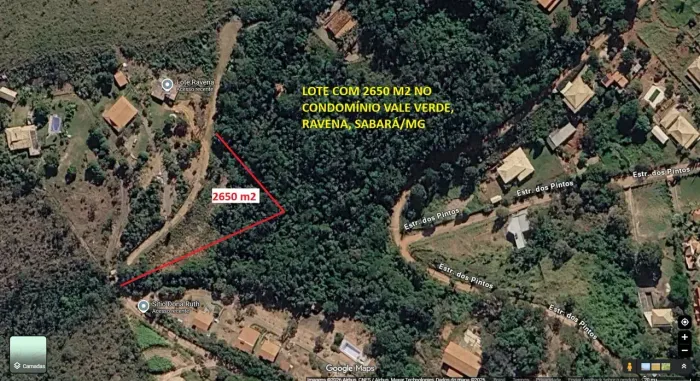 Lote/Terreno para venda possui 2650 metros quadrados em Ravena - Sabará - Minas Gerais