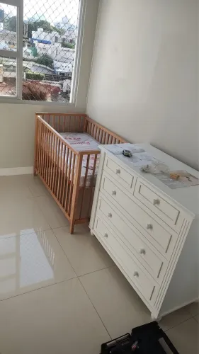 Berço Infantil Madeira Maciça - Tulipa Baby - cor Avelã