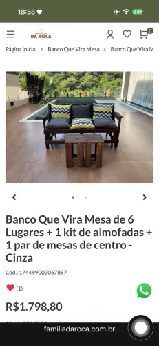 Banco que vira mesa