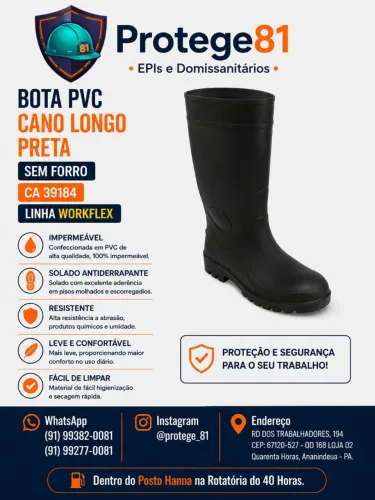 Bota PVC Cano Longo