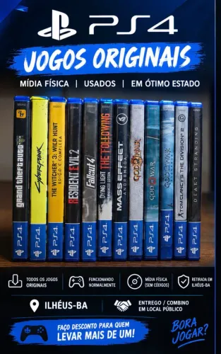 JOGOS ORIGINAIS DE PS4 MÍDIA FÍSICA