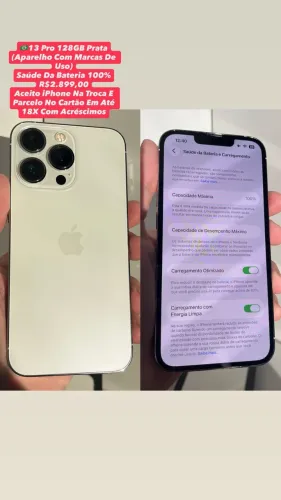 iPhone 13 Pro 128GB Prata ( Aparelho Com Marcas De Uso) Usado