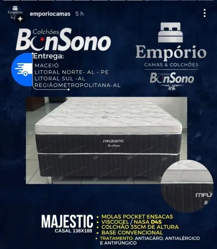 Cama casal Majestic viscogel nasa D45 itens novos de fabrica pronta entrega