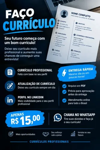 Currículo Profissional por Apenas R$15