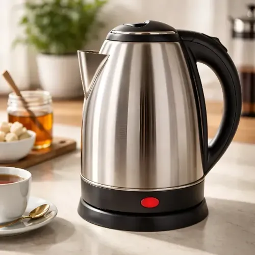 Chaleira Jarra Eletrica Inox Com Cabo 2 Litros Reforçado Com Tampa 110/220V