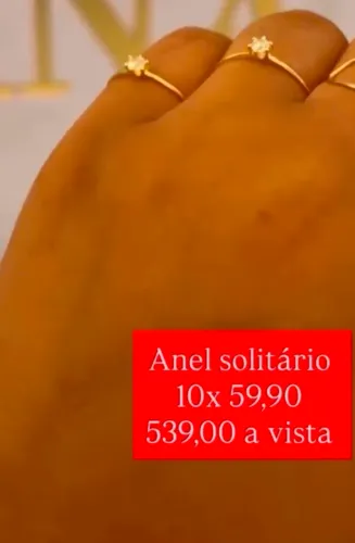 Anel solitário de ouro