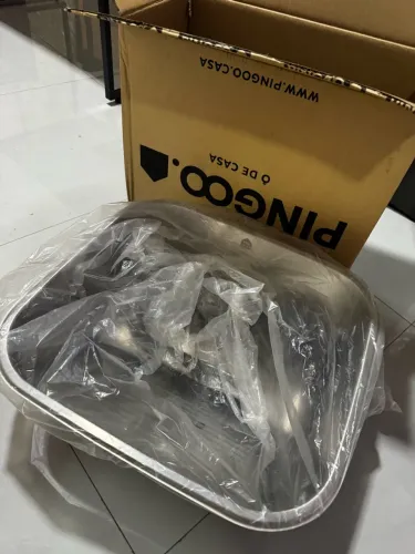 Tanque Aço Inox Monobloco 50 cm Atikum Prata Escovado Pingoo