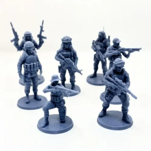 Conjunto 7 Miniaturas Soldados de Elite Escala 1/32 - RPG e Wargame Tático Moderno