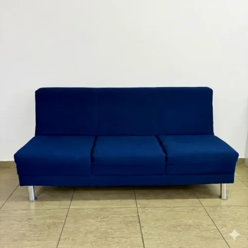 Sofá 3 lugares Azul Marinho 1,70m (Pés de metal) - usado