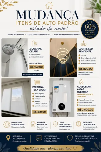 ? Mudança | Itens Premium para Casa - Aquecedor, Lustre LED, Persiana e Duchas