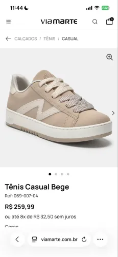 Tênis casual via Marte 