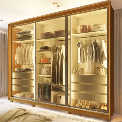 Guarda Roupa Casal 3 Portas Reflecta 100% MDF e LED (Novo) Entrega Grátis!