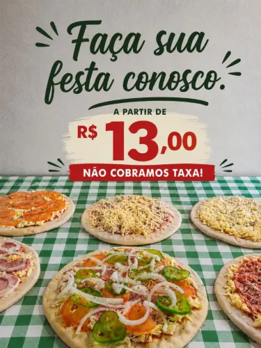 Pizzas para eventos e festas.